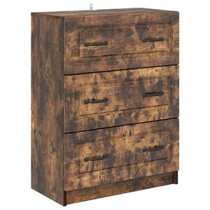 vidaXL Drawer Cabinet Smoked Oak 66 x 34.5 x 87 cm Engineered Wood