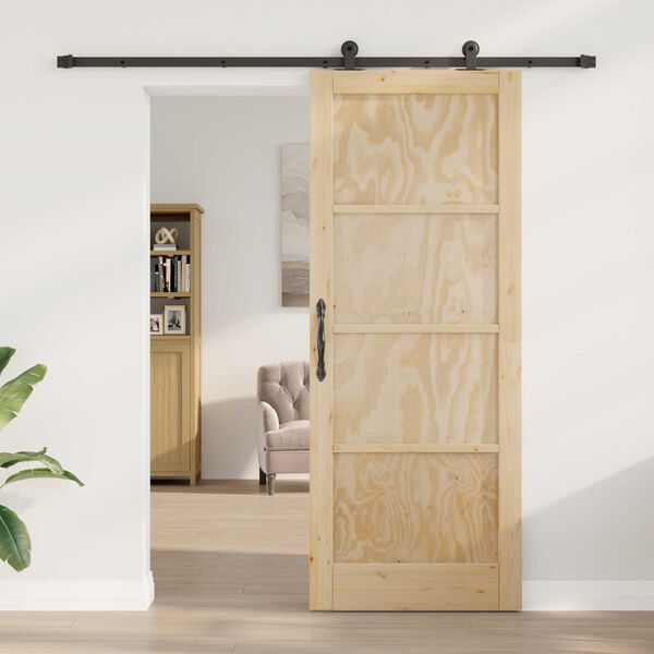 vidaXL Sliding Door ORKDAL Brown 83 x 211 cm Solid Pine Wood
