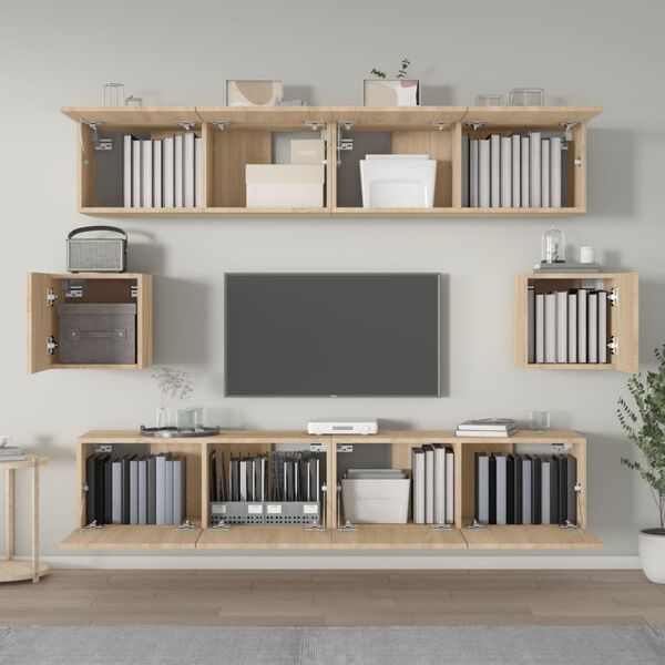 vidaXL 6 Piece TV Cabinet Set Sonoma Oak Engineered Wood