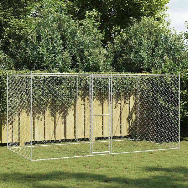 vidaXL Dog Cage Silver 400 x 200 x 200 cm Galvanised Steel