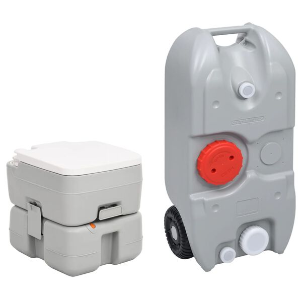 vidaXL Portable Camping Toilet and Water Tank Set