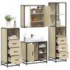 vidaXL 4&nbsp;Piece Bathroom Furniture Set&nbsp;Sonoma Oak Engineered Wood