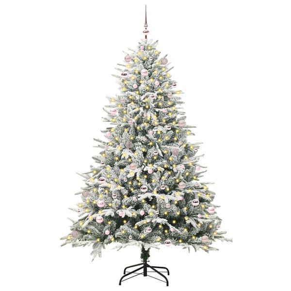 vidaXL Artificial Pre-lit Christmas Tree with Ball Set Green 240 cm
