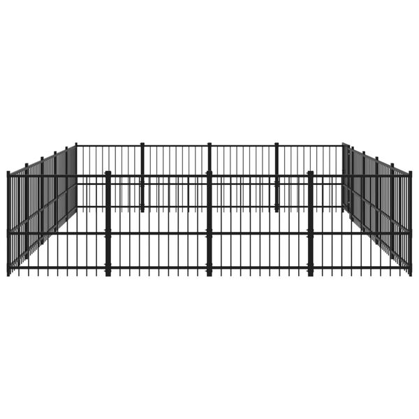 vidaXL Outdoor Dog Kennel Steel 18.82 m²