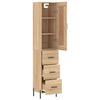 vidaXL Highboard Sonoma Oak 34.5x34x180 cm Engineered Wood
