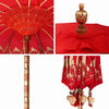 vidaXL Balinese Parasol Red 215 x 215 x 260 cm Cotton and Wood