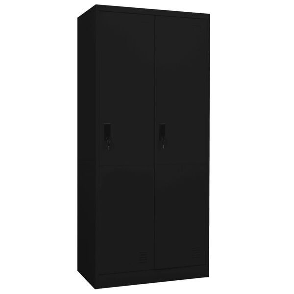 vidaXL Wardrobe Black 80x50x180 cm Steel
