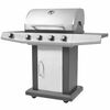 vidaXL Gas Barbecue Grill with Wheel Silver Steel with Metal Hose