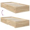 vidaXL Bed Frame with Headboard Sonoma Oak 90 x 200 cm Engineered Wood