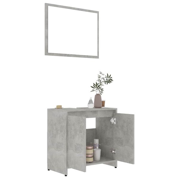 vidaXL Bathroom Furniture Set Concrete Grey Engineered Wood