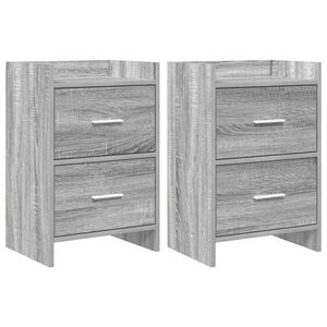 vidaXL Bedside Tables 2 pcs Grey Sonoma 40 x 30 x 60 cm