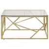 vidaXL Coffee Table Gold Stainless Steel and Tempered Glass