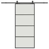 vidaXL Sliding Door with Hardware Set Black 90x205 cm ESG Glass