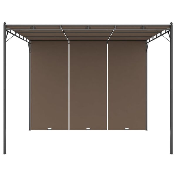 vidaXL Garden Gazebo with Side Curtain 3x3x2.25 m Taupe