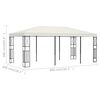 vidaXL Gazebo 3x6 m Cream Fabric