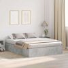 vidaXL Storage Bed Frame Concrete Grey 140 x 190 cm Engineered Wood
