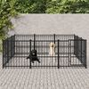 vidaXL Outdoor Dog Kennel Steel 8.47 m²