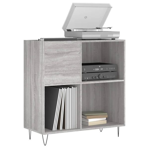 vidaXL Record Cabinet Grey Sonoma 84.5x38x89 cm Engineered Wood