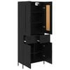 vidaXL Highboard with Drawer 2 pcs Black Oak Engineered Wood