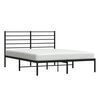 vidaXL Metal Bed Frame without Mattress with Headboard Black 140x200cm