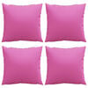 vidaXL Scatter Pillows Plain 4 pcs Pink 40 x 40 cm Polyester Farbic