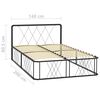 vidaXL Bed Frame without Mattress Black Metal 140x200 cm