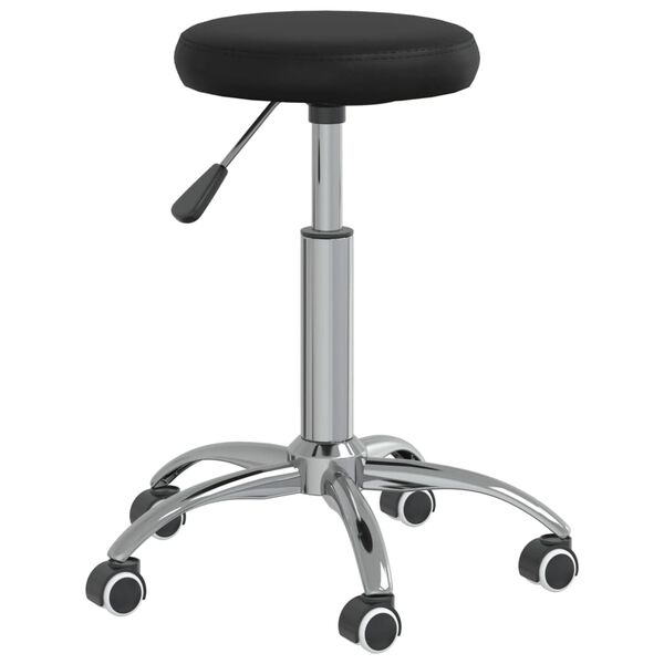 vidaXL Office Swivel Chair Black Faux Leather