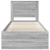 vidaXL Bed Frame Grey Sonoma 100 x 200 cm Solid Pine Wood