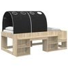 vidaXL Bed Frame with Tunnel with Shelf 3 pcs Sonoma Oak and Black