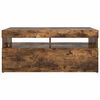 vidaXL TV Cabinet with LED Lights Smoked Oak 90x35x40 cm