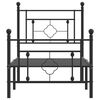 vidaXL Metal Bed Frame without Mattress with Footboard Black 80x200cm