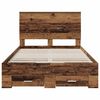 vidaXL Bed Frame with Headboard Old Wood 135 x 190 cm Engineered Wood