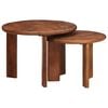 vidaXL Nesting Coffee Tables 2 pcs Honey Brown Solid Mango Wood