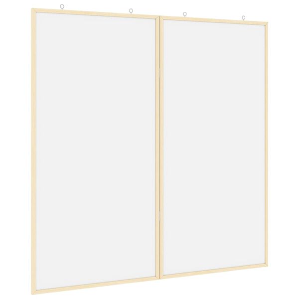 vidaXL Bulletin Board Folding White 100 x 100 x 1.4 cm Solid pine wood