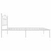 vidaXL Metal Bed Frame without Mattress with Headboard White 75x190cm