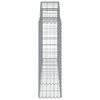 vidaXL Arched Gabion Baskets 5 pcs 200x30x100/120 cm Galvanised Iron