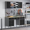 vidaXL Work Cabinet with Drawer 8 pcs Black Engineered Wood and Steel
