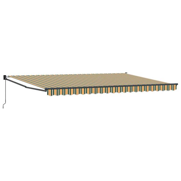 vidaXL Retractable Awning Retractable Green and Yellow 500 x 300 cm