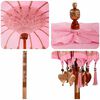 vidaXL Balinese Parasol 260 Pink 210-220 cm Cotton and solid wood