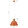 vidaXL Industrial Hanging Lamp Copper Round 51 cm E27 Solid Mango Wood