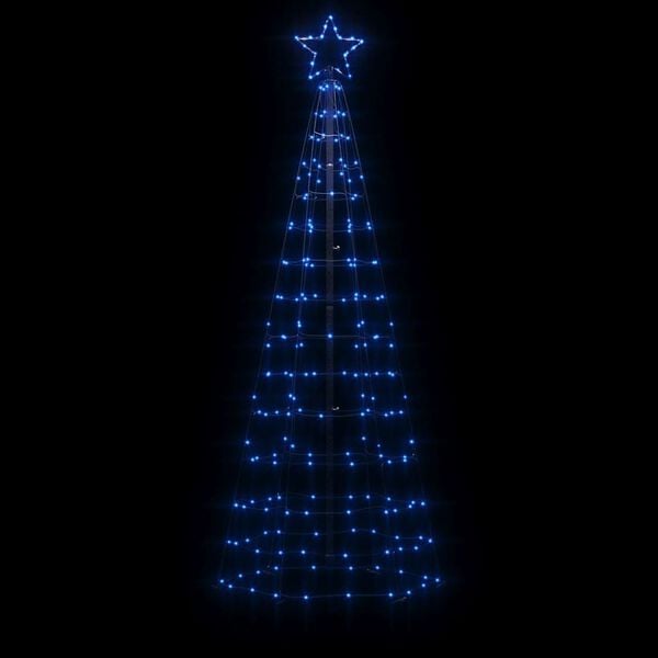 vidaXL LED Christmas Tree with Spikes 220 LEDs Blue 180 cm