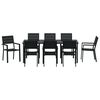 vidaXL Garden Dining Set 9 pcs Black Powder-Coated Steel