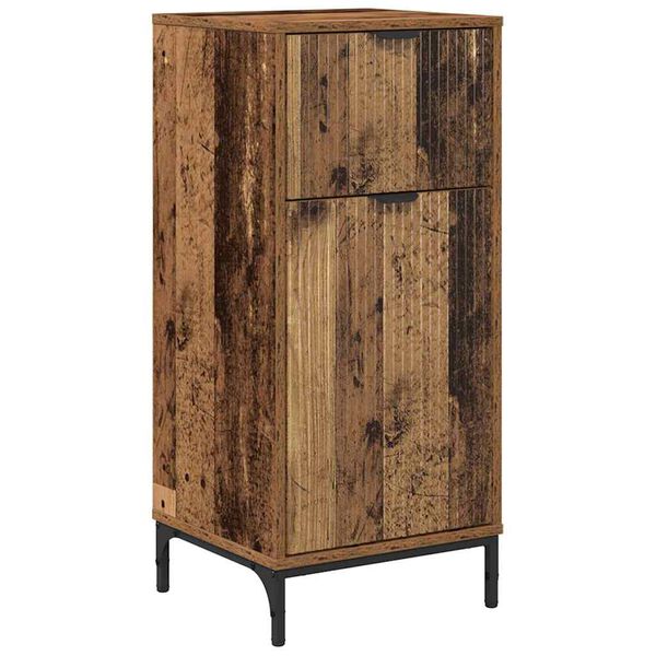 vidaXL Bathroom Cabinet with Drawer Old Wood 39.5 x 36 x 88 cm