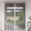 vidaXL Voile Curtains with Tab Top 2 pcs Black