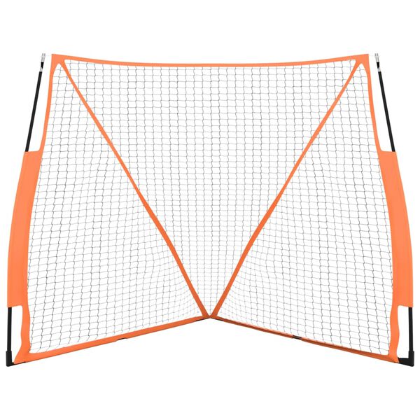 vidaXL Portable Baseball Net Orange&Black 183x182x183cm Steel&Polyester