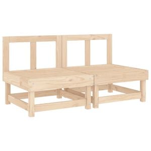 vidaXL Garden Middle Sofas 2 pcs Solid Wood Pine