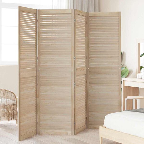 vidaXL Cabinet Door 4 pcs Natural 201 x 59.5 x 2.1 cm Solid pine wood