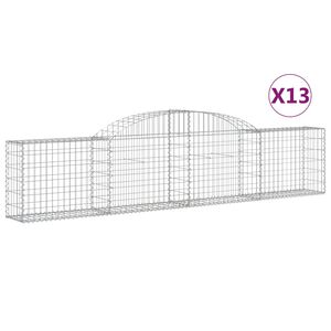 vidaXL Arched Gabion Baskets 13 pcs 300x30x60/80 cm Galvanised Iron