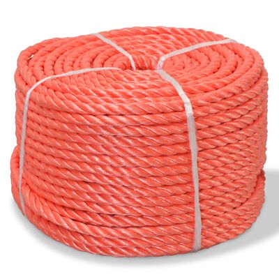 vidaXL Twisted Rope Polypropylene 16 mm 100 m Orange