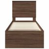 vidaXL Bed Frame with Headboard Brown Oak 75 x 190 cm Solid Pine Wood